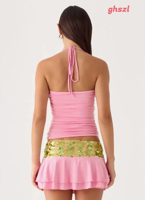 Aminata Top - Baby Pink - Halter Tops