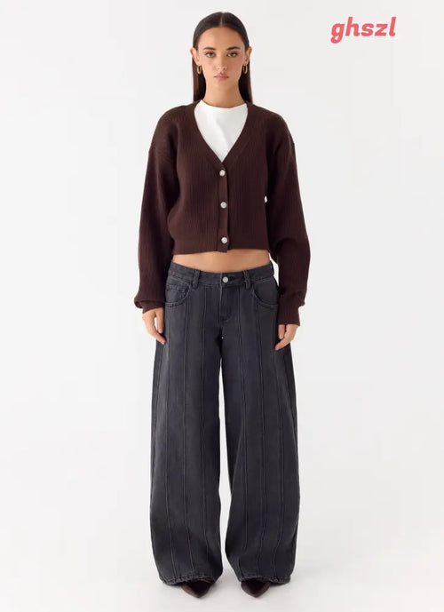 Ashby Knit Sweater - Chocolate - Jumpers + Knits