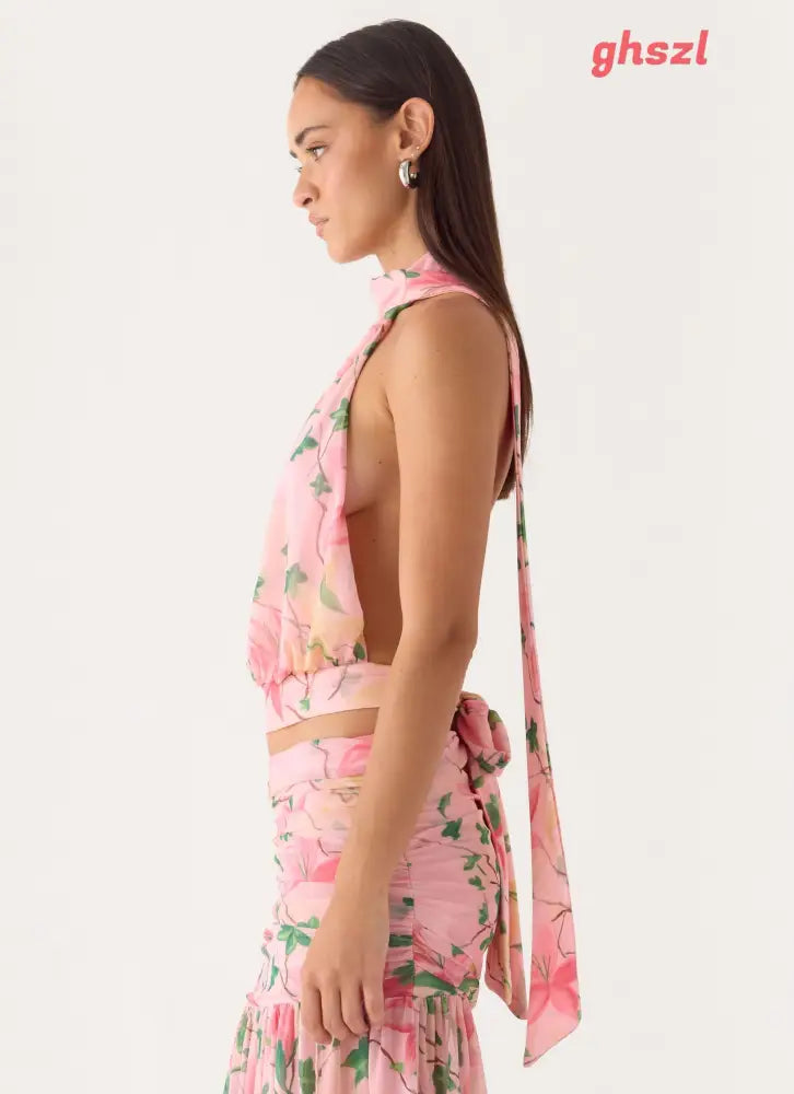 Cantrall Halter Top - Blooming Spring - Halter Tops