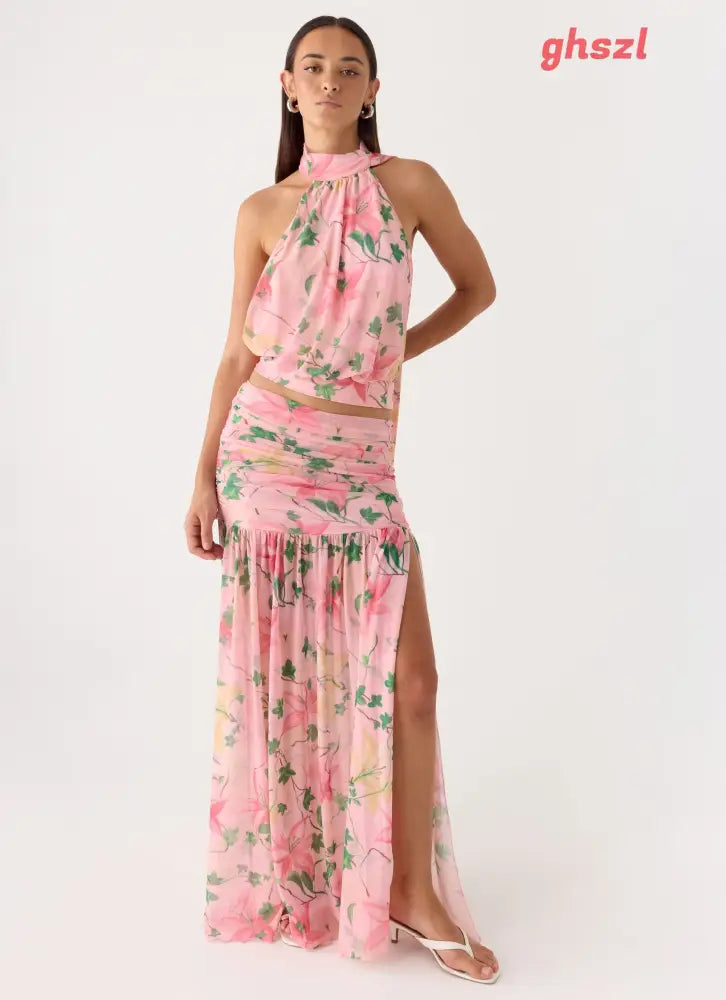 Cantrall Halter Top - Blooming Spring - Halter Tops