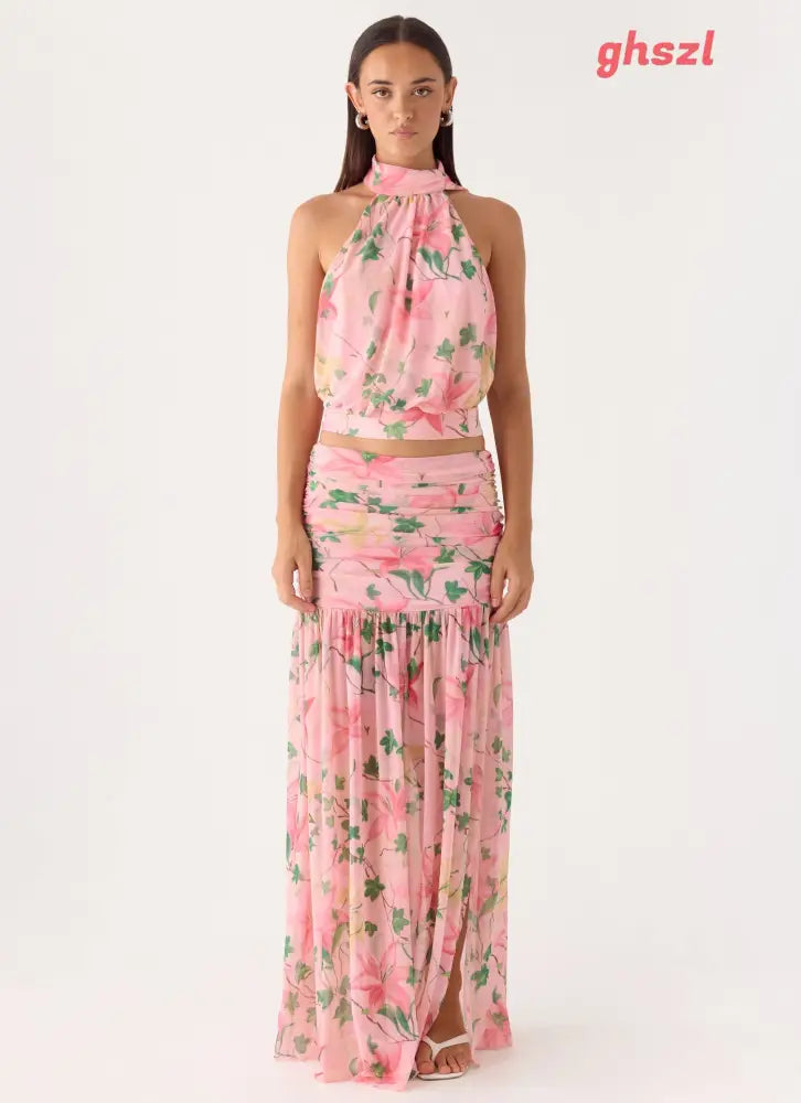 Cantrall Halter Top - Blooming Spring - Halter Tops