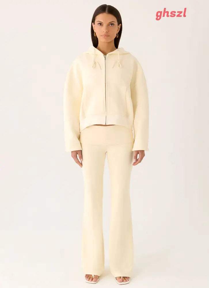 Elio Zip Hoodie - Baby Yellow - Jackets + Coats