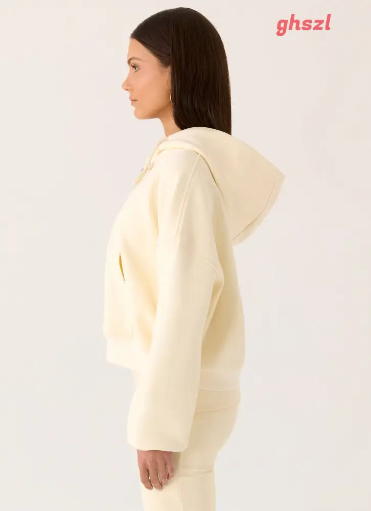 Elio Zip Hoodie - Baby Yellow - Jackets + Coats