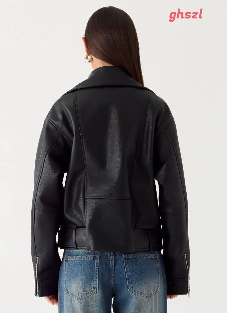 Ethan PU Biker Jacker - Black - Jackets + Coats