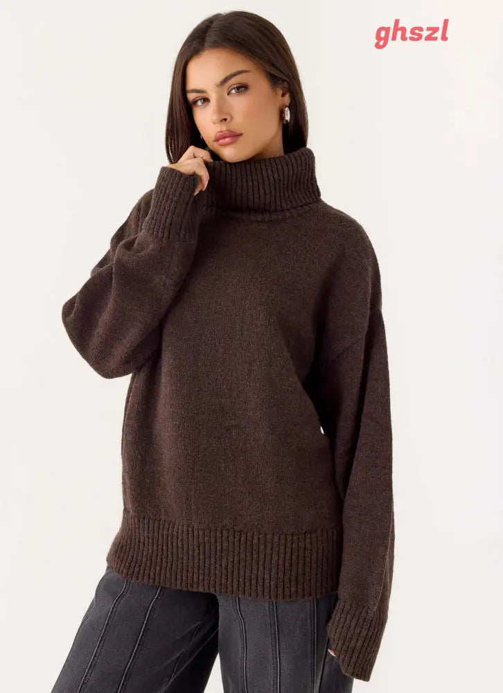 Gabrielle Knit Sweater - Chocolate - Jumpers + Knits