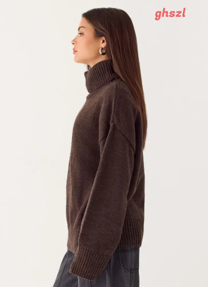 Gabrielle Knit Sweater - Chocolate - Jumpers + Knits