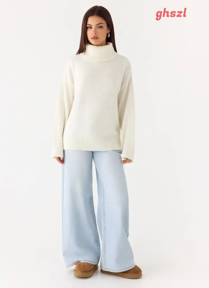 Gabrielle Knit Sweater - Ivory Cream - Jumpers + Knits