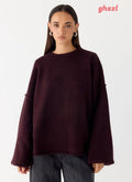 Jack Oversized Knit Sweater - Plum - Jumpers + Knits