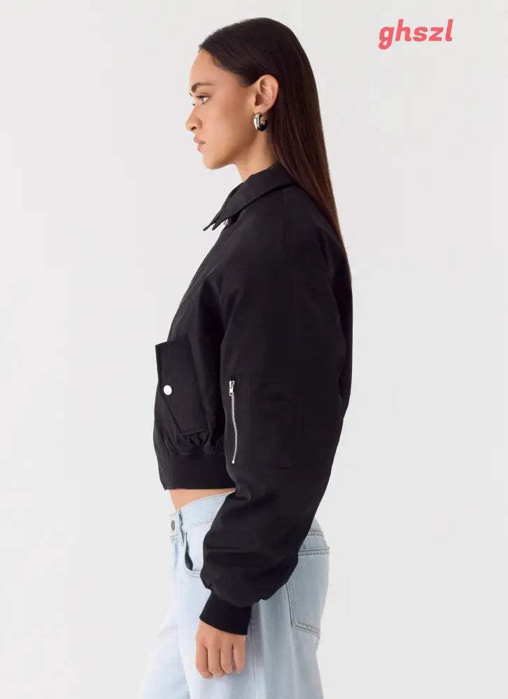 Jameson Bomber Jacket - Black - Jackets + Coats