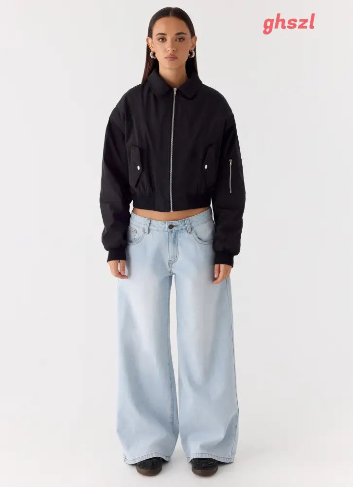 Jameson Bomber Jacket - Black - Jackets + Coats