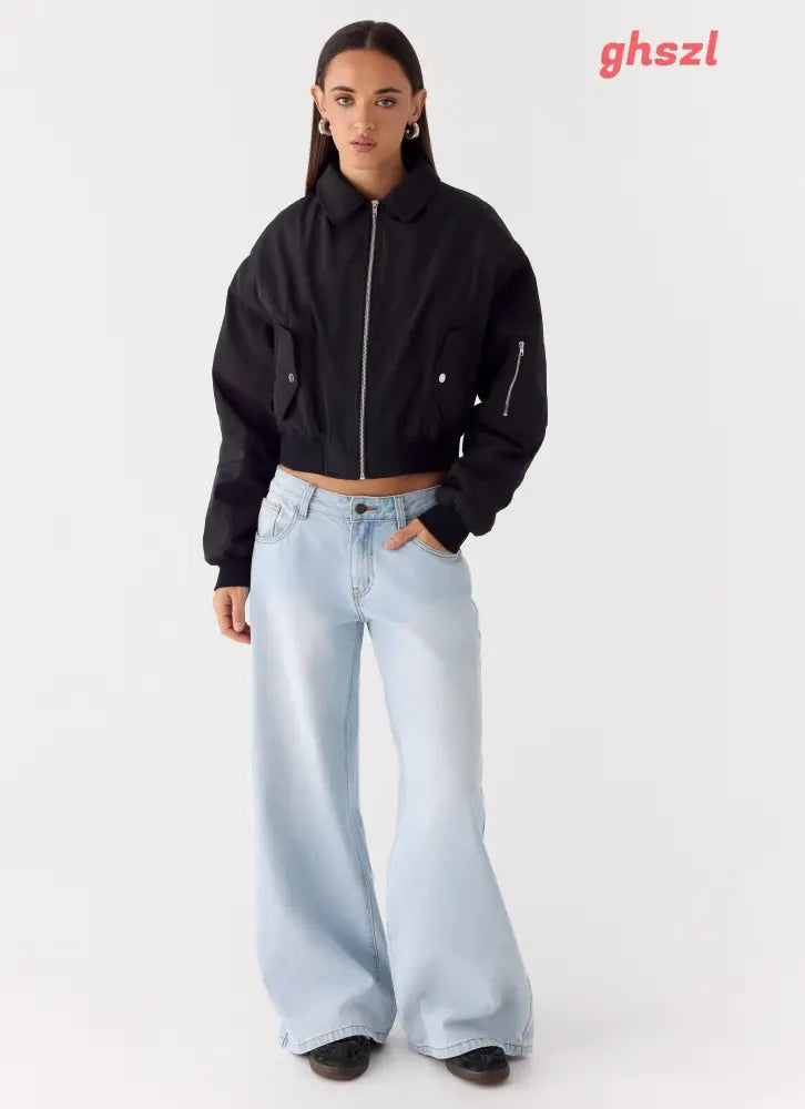Jameson Bomber Jacket - Black - Jackets + Coats