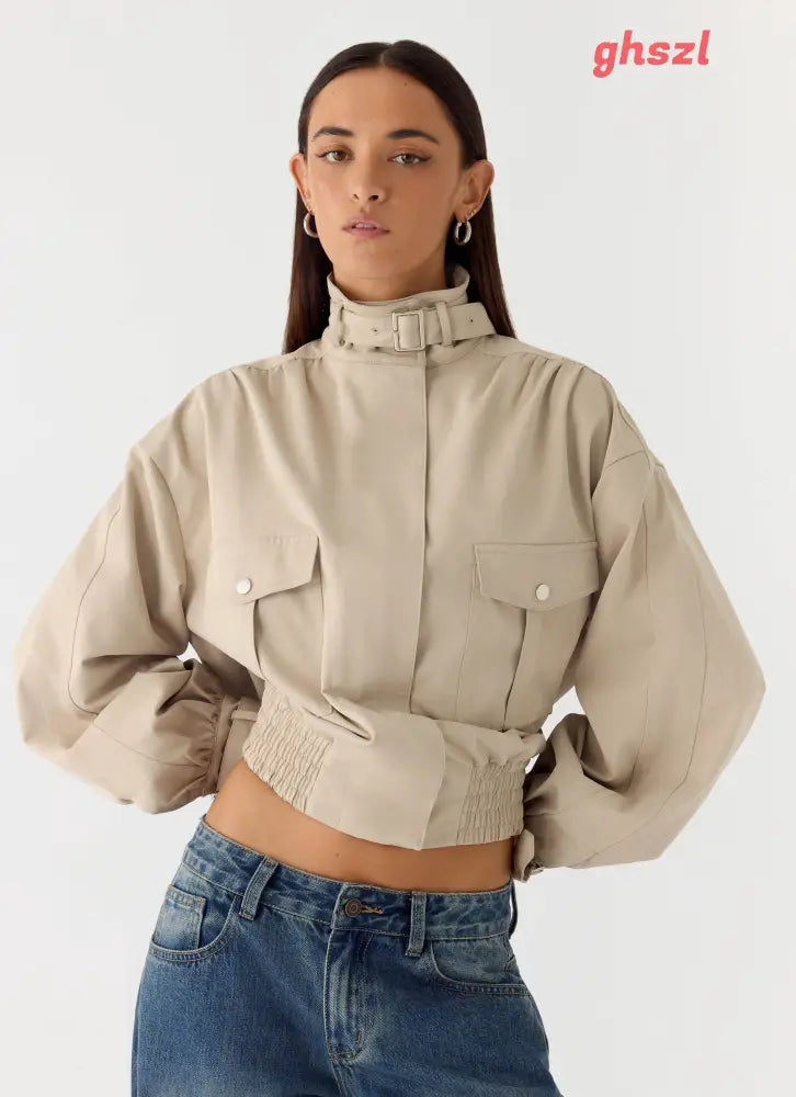 Laylan Jacket - Beige - Jackets + Coats