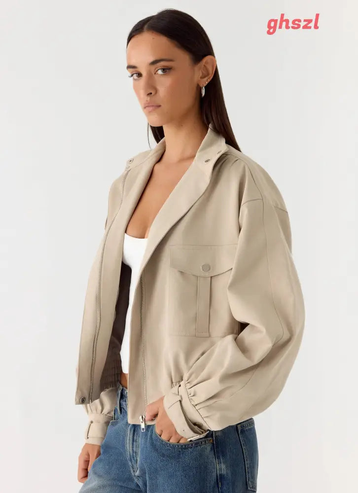 Laylan Jacket - Beige - Jackets + Coats