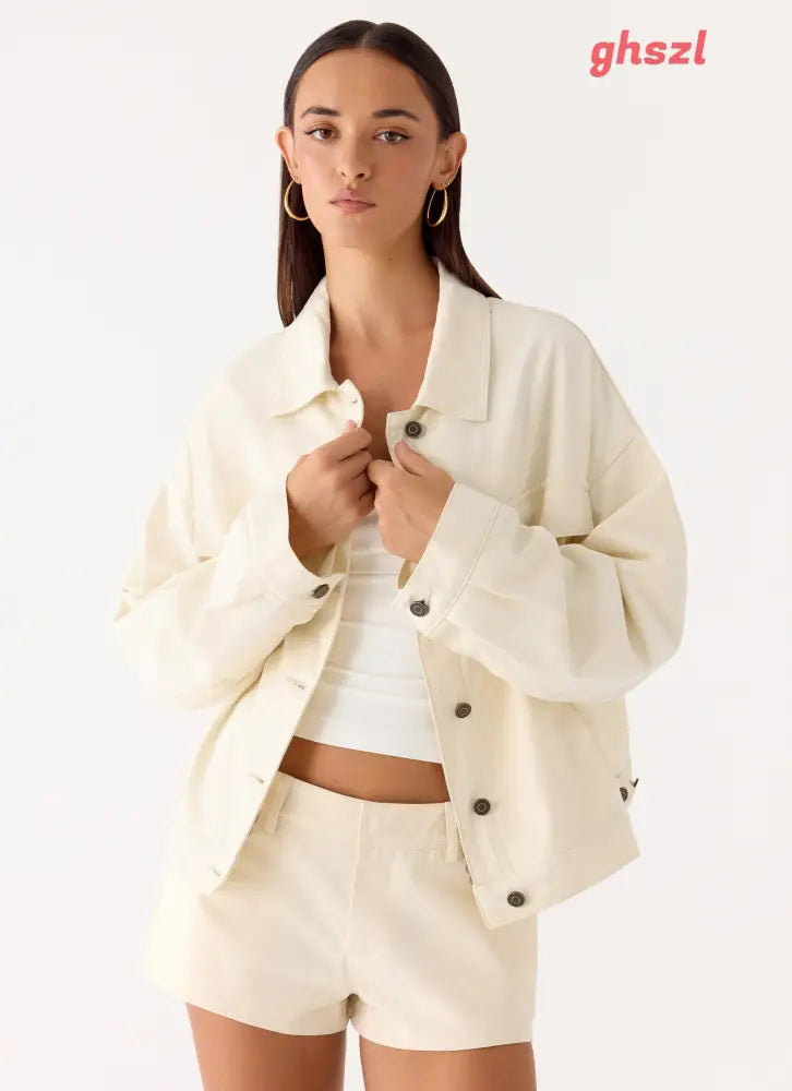 Lewis Drill Jacket - Ivory - Jackets