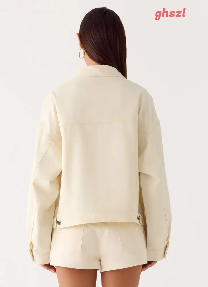 Lewis Drill Jacket - Ivory - Jackets