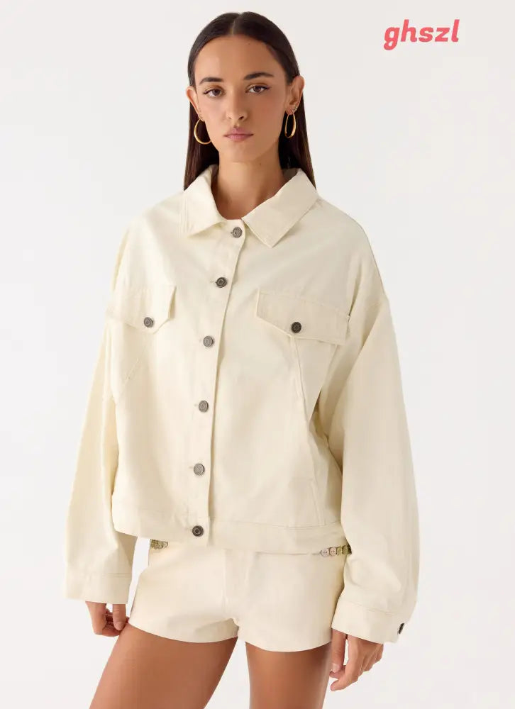 Lewis Drill Jacket - Ivory - Jackets