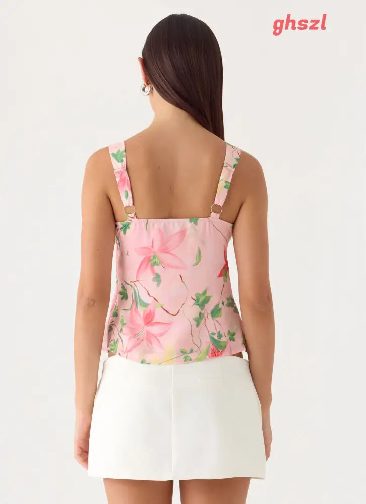 Loop Cami Top - Blooming Spring - Basic Tops