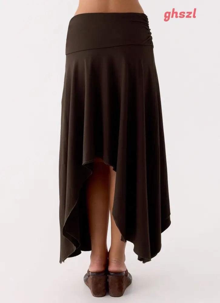 Lycia Midi Skirt - Chocolate - Midi Skirts