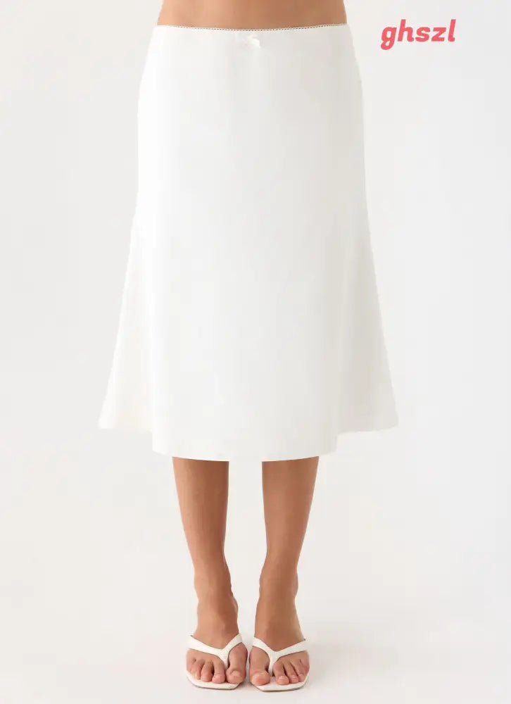 Marquas Midi Skirt - White - Midi Skirts