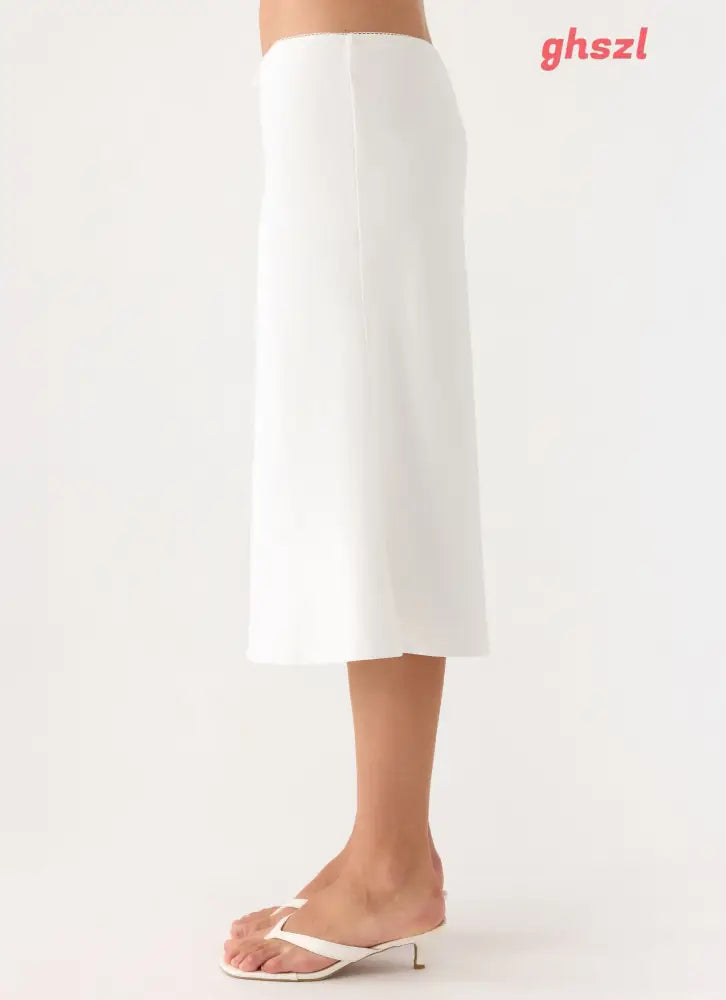Marquas Midi Skirt - White - Midi Skirts