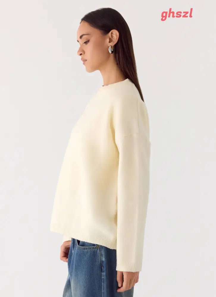 Miyuki Knit Sweater - Cream - Jumpers + Knits