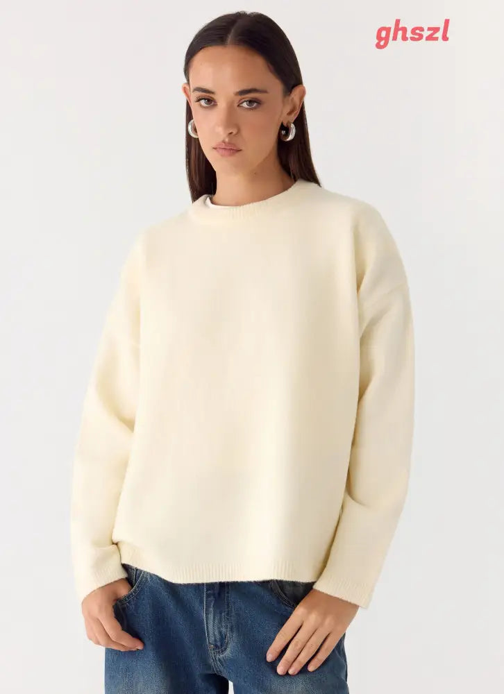Miyuki Knit Sweater - Cream - Jumpers + Knits