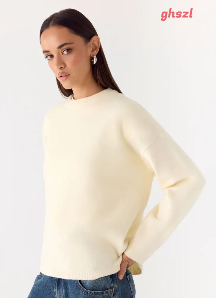 Miyuki Knit Sweater - Cream - Jumpers + Knits
