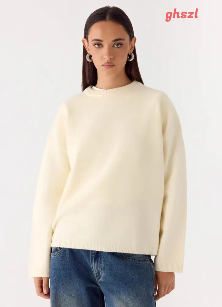 Miyuki Knit Sweater - Cream - Jumpers + Knits