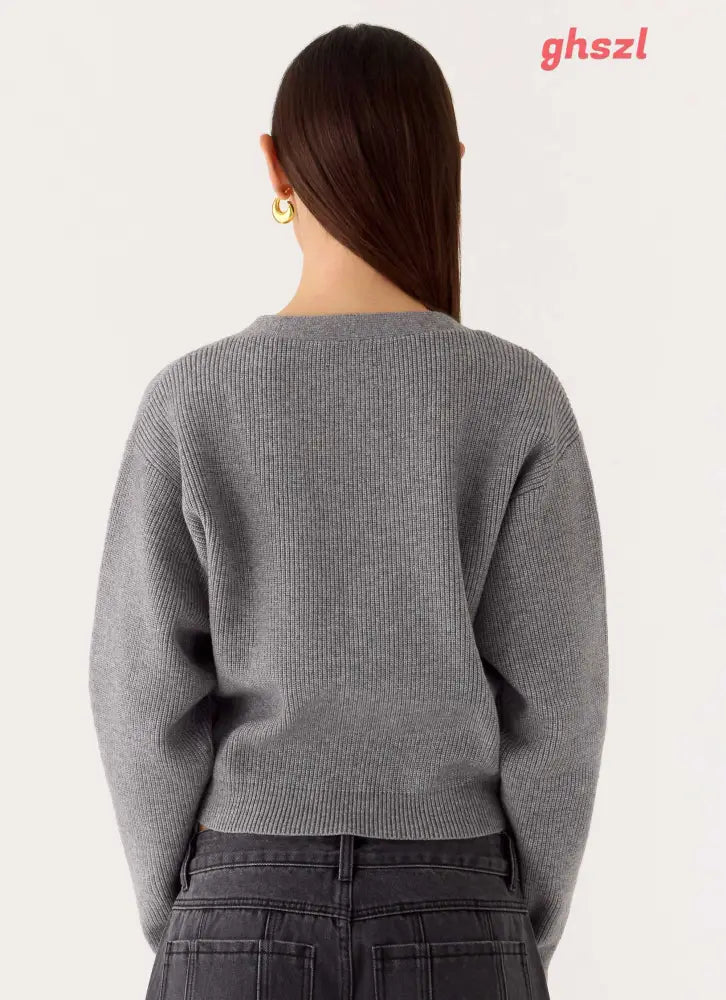 Orla Knit Sweater - Grey - Jumpers + Knits