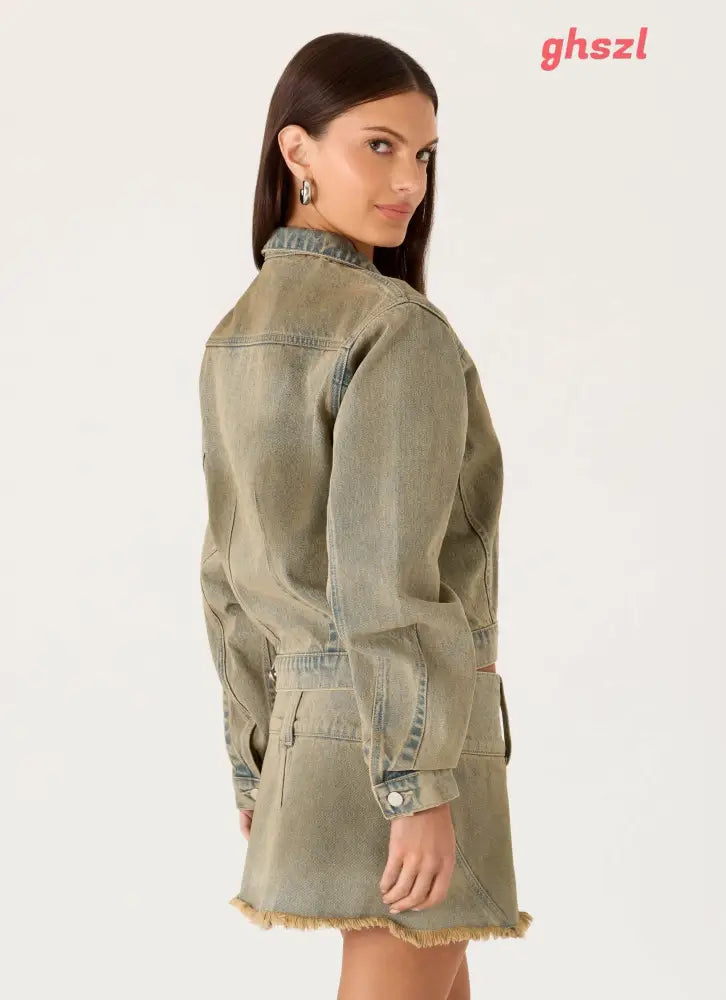 Roman Darts Jean Jacket - Vintage Tan Wash - Denim Jackets