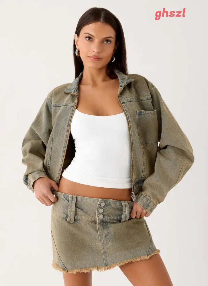 Roman Darts Jean Jacket - Vintage Tan Wash - Denim Jackets