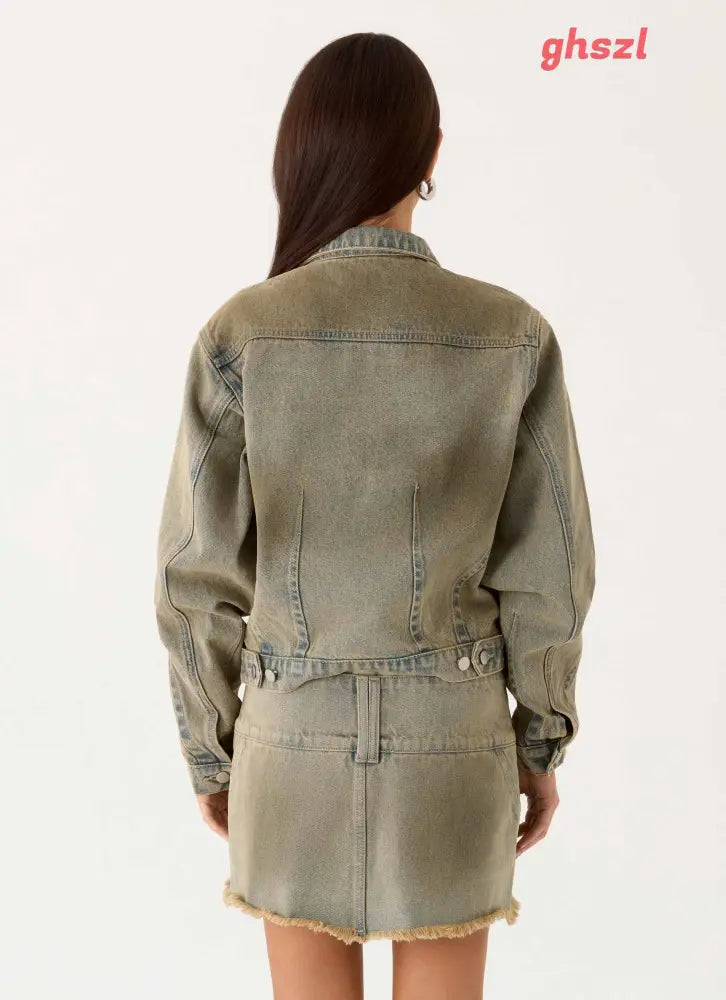 Roman Darts Jean Jacket - Vintage Tan Wash - Denim Jackets