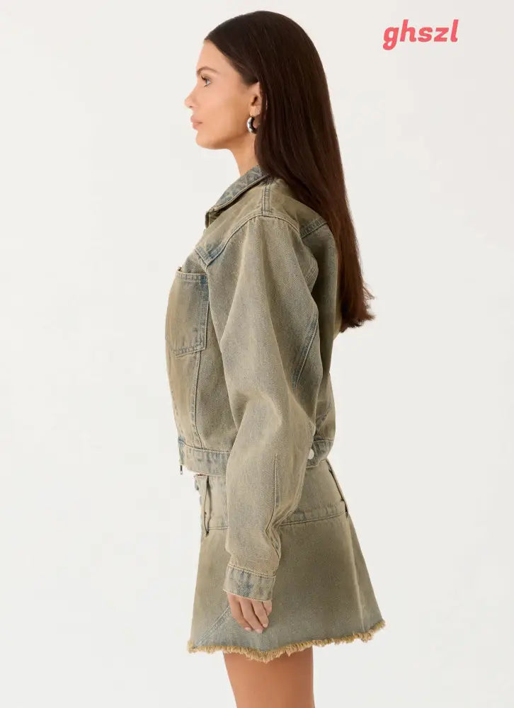 Roman Darts Jean Jacket - Vintage Tan Wash - Denim Jackets