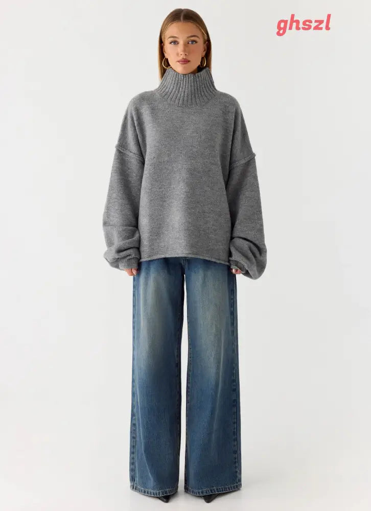 Roux Knit Sweater - Grey - Jumpers + Knits