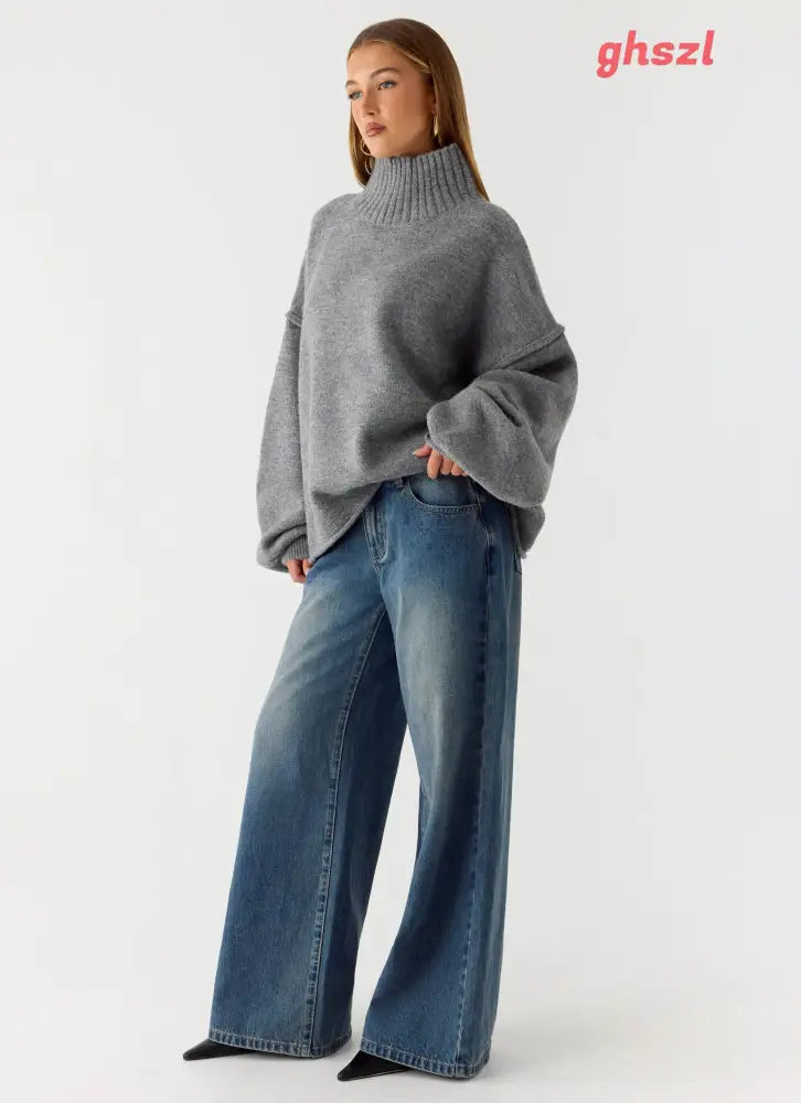 Roux Knit Sweater - Grey - Jumpers + Knits